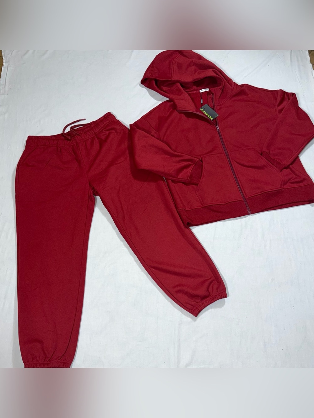 NWT PINSPARK Red Hooded Jacket Jogger Pants 2 Piece Set XL P94